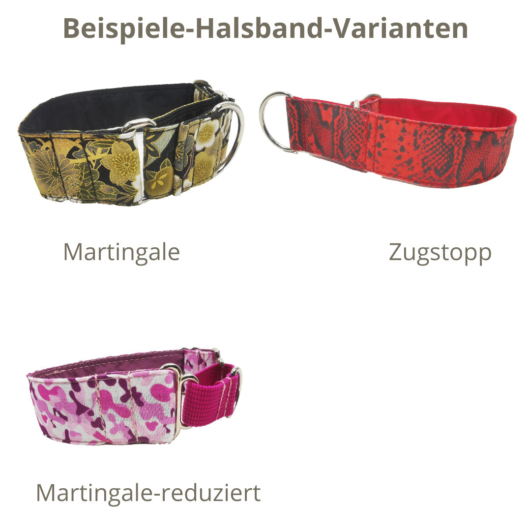 Hundehalsband "City-Skull/Animal/Camouflage" - Martingale- Zugstopp in verschiedenen Farben