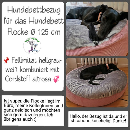 Hundebettbezug Flocke BESTSELLER "Fellimitat-kombiniert mit Cord-light"